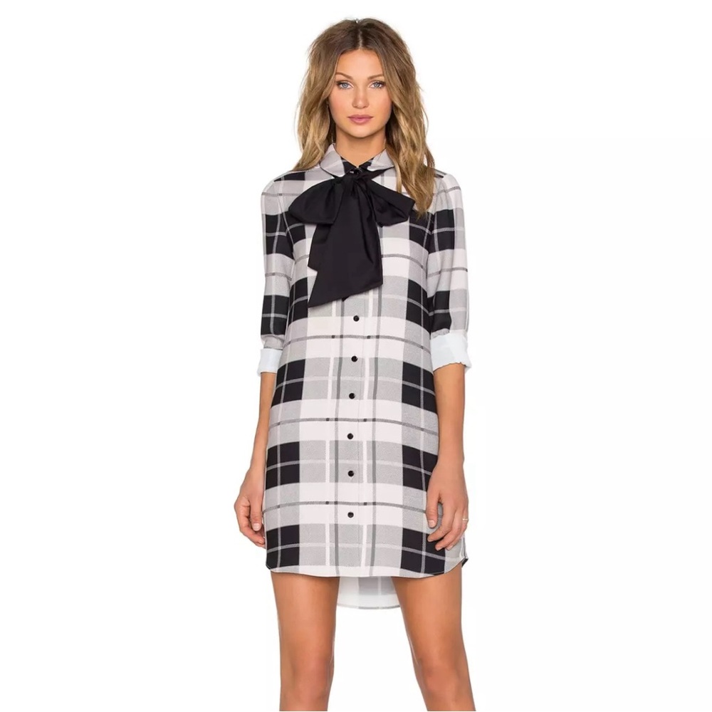 Size 8 (M) Kate Spade NY Woodland Plaid Griffin Knee-Length Shirt Dress
